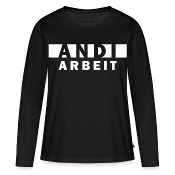 Andi Arbeit – Drôle de récit Andreas Andrea - T-shirt manches longues Premium bio Femme - noir - Devant - Julia (174cm)