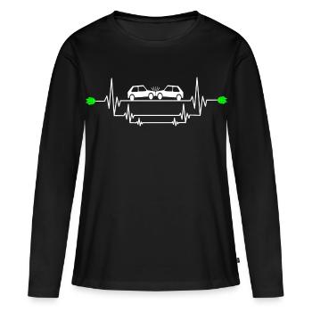 Gefährlicher E-Auto Unfall - Frauen Premium Bio Langarmshirt - Schwarz - Vorne - Julia (174cm)
