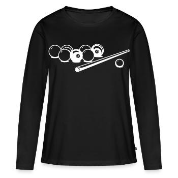 Dessin de boules de billard - T-shirt manches longues Premium bio Femme - noir - Devant - Julia (174cm)