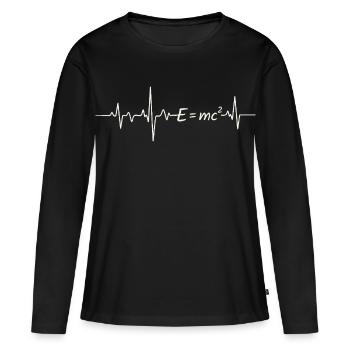 J’adore la théorie de la physique de la relativité E=mc² - T-shirt manches longues Premium bio Femme - noir - Devant - Julia (174cm)