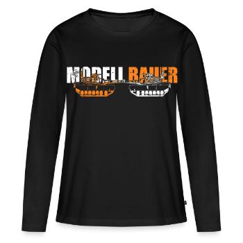 Modellbauer - Frauen Premium Bio Langarmshirt - Schwarz - Vorne - Julia (174cm)