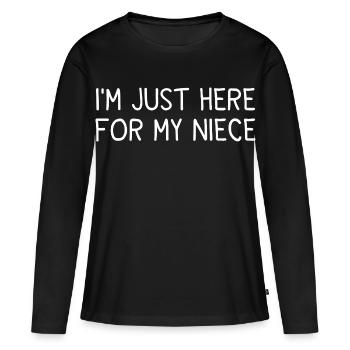 Humour Oncle Tante Nièce Drôle Famille Cadeau - T-shirt manches longues Premium bio Femme - noir - Devant - Julia (174cm)