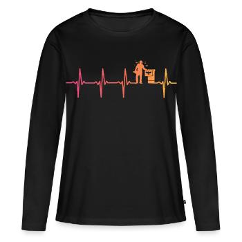 Imker Sonnenuntergang Herzschlag-Imkerei - Frauen Premium Bio Langarmshirt - Schwarz - Vorne - Julia (174cm)