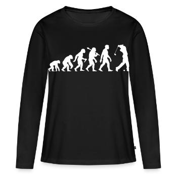Évolution du golf pour les golfeurs rétro masculins et garçons - T-shirt manches longues Premium bio Femme - noir - Devant - Julia (174cm)