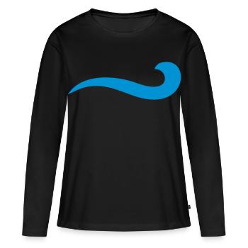 vague - T-shirt manches longues Premium bio Femme - noir - Devant - Julia (174cm)