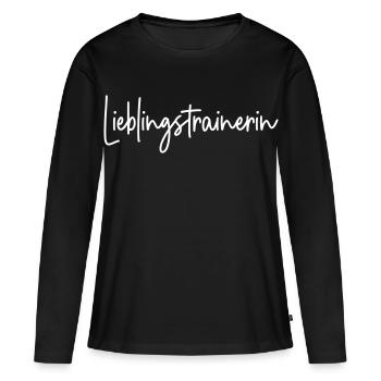 Lieblingstrainerin - Frauen Premium Bio Langarmshirt - Schwarz - Vorne - Julia (174cm)