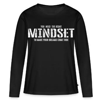Mindset - Frauen Premium Bio Langarmshirt - Schwarz - Vorne - Julia (174cm)