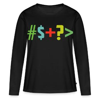 Caractère spécial - T-shirt manches longues Premium bio Femme - noir - Devant - Julia (174cm)