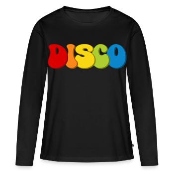 Discothèque - T-shirt manches longues Premium bio Femme - noir - Devant - Julia (174cm)