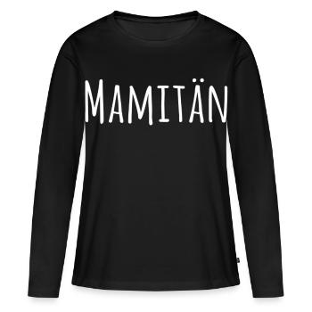 Mamitän Jeu de mots drôle Captain Mama Anchor - T-shirt manches longues Premium bio Femme - noir - Devant - Julia (174cm)