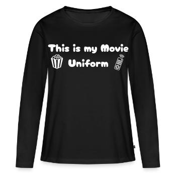 Soirée cinéma - Uniforme - T-shirt manches longues Premium bio Femme - noir - Devant - Julia (174cm)