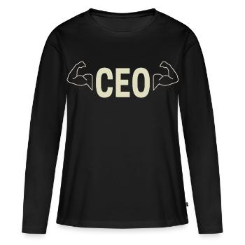 PDG Manager Design Travailleurs indépendants et freelances - T-shirt manches longues Premium bio Femme - noir - Devant - Julia (174cm)