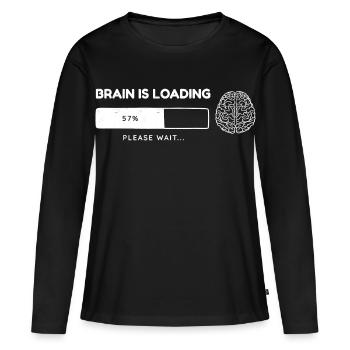 Brain is charging - Women's Premium Organic Long Sleeve Shirt - black - Front - Julia (174cm)