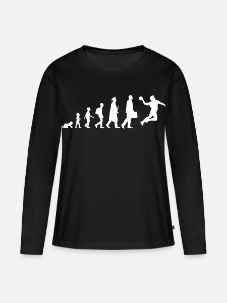Evolution Handball - Frauen Premium Bio Langarmshirt - Schwarz