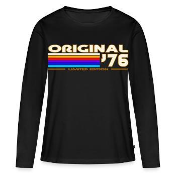 1976 - Women's Premium Organic Long Sleeve Shirt - black - Front - Julia (174cm)
