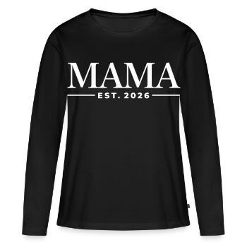 Mama Est. 2026 | Mother | Mother's Day Gift - Women's Premium Organic Long Sleeve Shirt - black - Front - Julia (174cm)