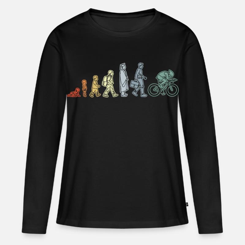Radfahrer Evolution - Frauen Premium Bio Langarmshirt - Schwarz
