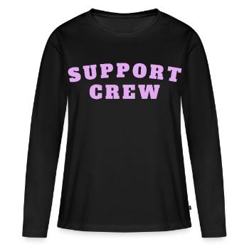 Support Crew - Frauen Premium Bio Langarmshirt - Schwarz - Vorne - Julia (174cm)