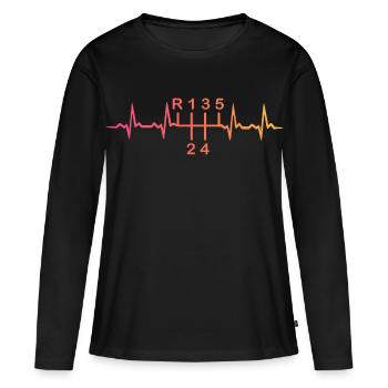 5-speed manual gearbox Sunset Heartbeat - Women's Premium Organic Long Sleeve Shirt - black - Front - Julia (174cm)