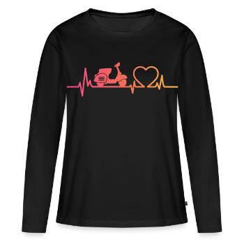 scooter sunset moteur heartbeat scooter - T-shirt manches longues Premium bio Femme - noir - Devant - Julia (174cm)