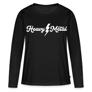 Heavy Metal Lightning Script - T-shirt manches longues Premium bio Femme - noir - Devant - Julia (174cm)