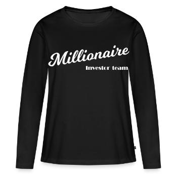 Millionnaires et capitalistes - T-shirt manches longues Premium bio Femme - noir - Devant - Julia (174cm)