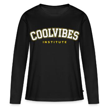 Institut Coolvibes - T-shirt manches longues Premium bio Femme - noir - Devant - Julia (174cm)