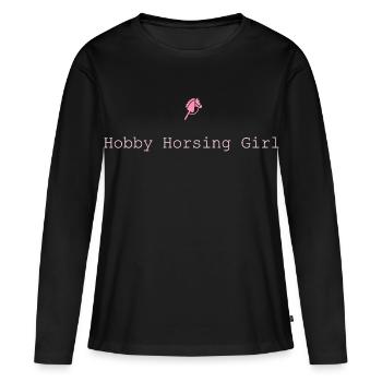 Hobby Horsing Mädchen Steckenpferd - Frauen Premium Bio Langarmshirt - Schwarz - Vorne - Julia (174cm)