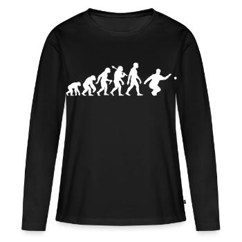 Graphique d’évolution des joueurs de bocce et de pétanque - T-shirt manches longues Premium bio Femme - noir - Devant - Julia (174cm)