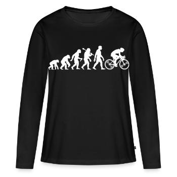 Évolution des cyclistes pour le cyclisme - T-shirt manches longues Premium bio Femme - noir - Devant - Julia (174cm)