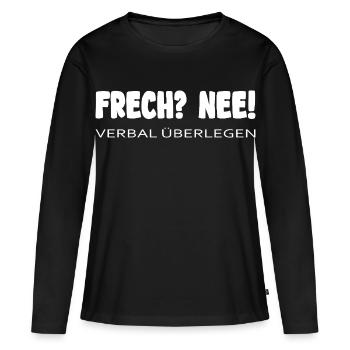Vilain et verbalement supérieur – Dire chemise - T-shirt manches longues Premium bio Femme - noir - Devant - Julia (174cm)