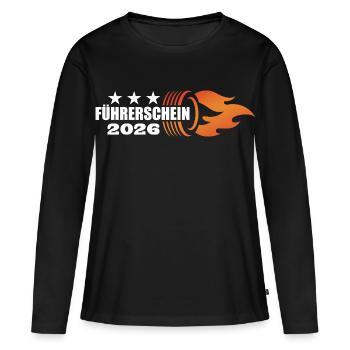 Driver's license passed 2026 - Driver's license - Women's Premium Organic Long Sleeve Shirt - black - Front - Julia (174cm)