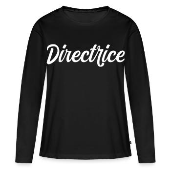 Directrice - T-shirt manches longues Premium bio Femme - noir - Devant - Julia (174cm)