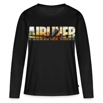 Airliner DC-3 - Women's Premium Organic Long Sleeve Shirt - black - Front - Julia (174cm)
