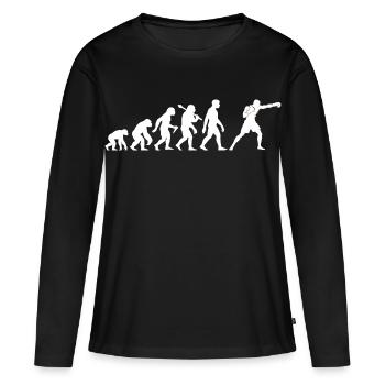 Box Evolution Graphique Boxe Boxe Hommes Garçons - T-shirt manches longues Premium bio Femme - noir - Devant - Julia (174cm)