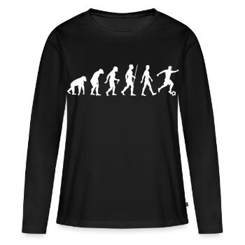 Football evolution in motion - Women's Premium Organic Long Sleeve Shirt - black - Front - Julia (174cm)