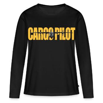 Cargo pilot An-12 - Frauen Premium Bio Langarmshirt - Schwarz - Vorne - Julia (174cm)