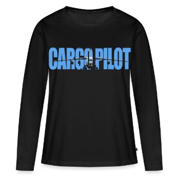 Cargo pilot IL-76 - Frauen Premium Bio Langarmshirt - Schwarz - Vorne - Julia (174cm)
