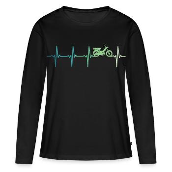 Mob Moped Heartbeat Moped Moped - Women's Premium Organic Long Sleeve Shirt - black - Front - Julia (174cm)