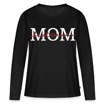 MAMA, Beste Mama aller Zeiten - Frauen Premium Bio Langarmshirt - Schwarz - Vorne - Julia (174cm)
