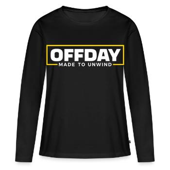 Offday – Made to Unwind - Frauen Premium Bio Langarmshirt - Schwarz - Vorne - Julia (174cm)