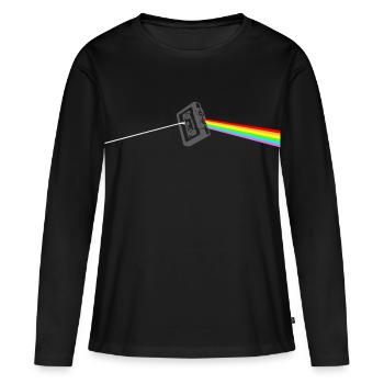 Cassette - T-shirt manches longues Premium bio Femme - noir - Devant - Julia (174cm)