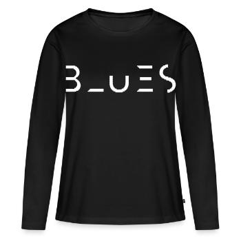 Tenue Blues Minimaliste pour fan de Blues - T-shirt manches longues Premium bio Femme - noir - Devant - Julia (174cm)