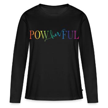 Sérieux - T-shirt manches longues Premium bio Femme - noir - Devant - Julia (174cm)