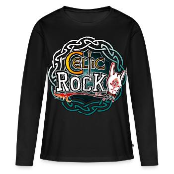 Celtic rock - T-shirt manches longues Premium bio Femme - noir - Devant - Julia (174cm)