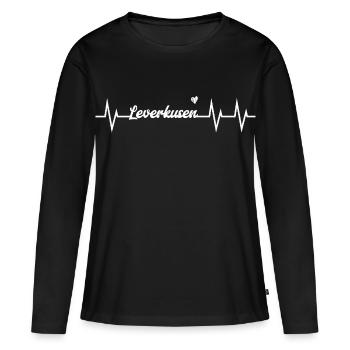Heartbeat Leverkusen - T-shirt manches longues Premium bio Femme - noir - Devant - Julia (174cm)