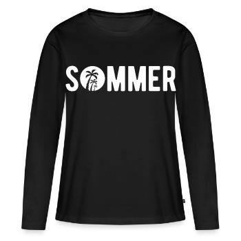 Endlich Sommer - Frauen Premium Bio Langarmshirt - Schwarz - Vorne - Julia (174cm)