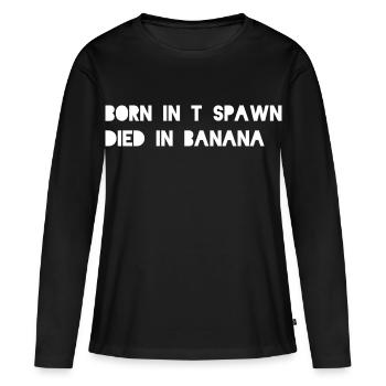 CS2_Born_in_T_Spawn - T-shirt manches longues Premium bio Femme - noir - Devant - Julia (174cm)