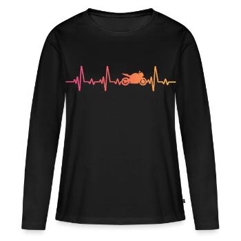 motorcycle biker sunsetheartbeat motorcycle - Women's Premium Organic Long Sleeve Shirt - black - Front - Julia (174cm)