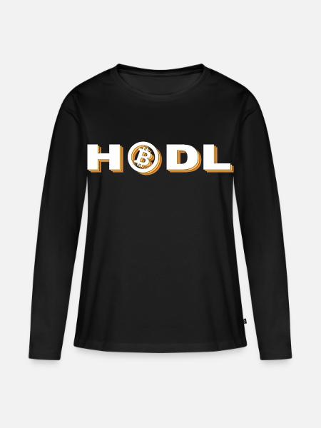 Bitcoin - Hodl - Frauen Premium Bio Langarmshirt - Schwarz